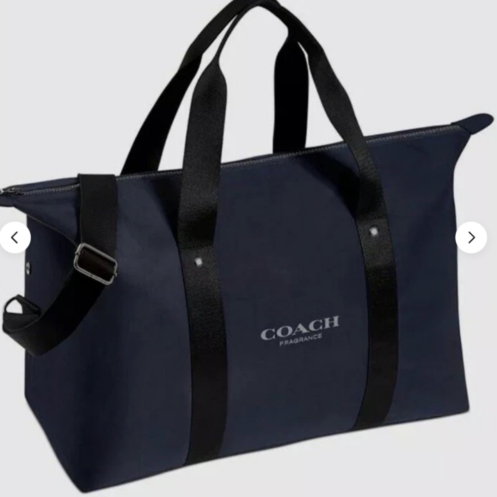 Coach Midnight Blue Tote Weekender Dark Navy.Black Travel Bag Duffle Bag NWT